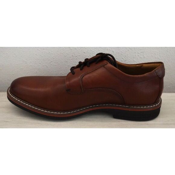 Florsheim Men's 9W Cognac Tumbled/Brown Leather Norwalk Cap Toe Oxford - Picture 5 of 9